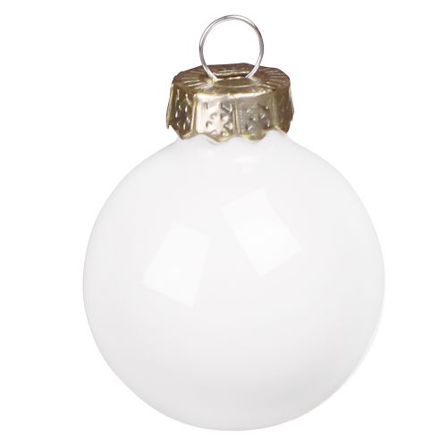 Artikel Mini Weihnachtskugeln Weiß Glas Emaille Ø3cm für zauberhafte Festdeko, 22 St