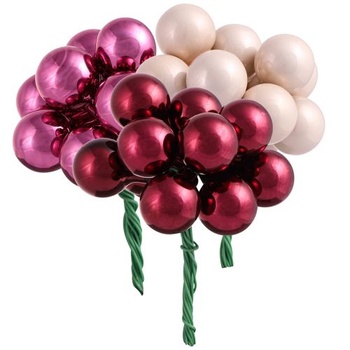 Mini Weihnachtskugeln am Draht Berry Mix Ø20mm 140 St - Festlicher Deko-Charme