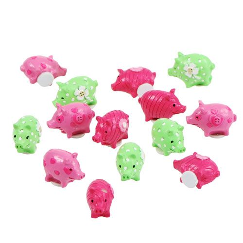 Floristik21 Mini Glückschweine bunt 2,5cm 45St