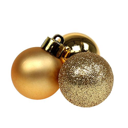 Floristik21 Mini Weihnachtskugel Gold Ø3cm 14St