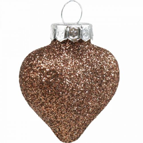 Floristik21 Mini Christbaumschmuck Mix Glas Braun sortiert 4cm 12St