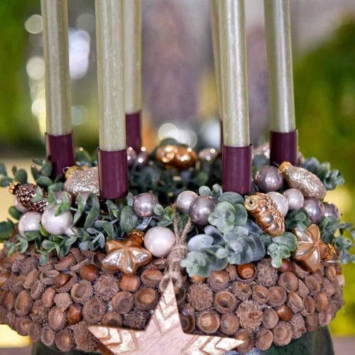 Floristik21 Mini Christbaumschmuck Mix Glas Braun sortiert 4cm 12St