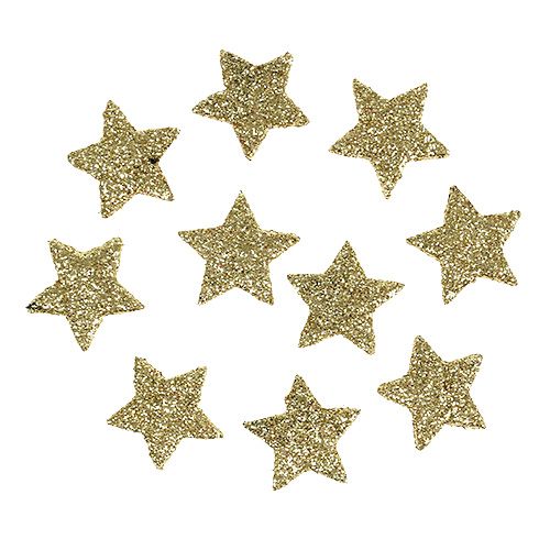 Floristik21 Mini Glitterstern Gold 2,5cm 96St