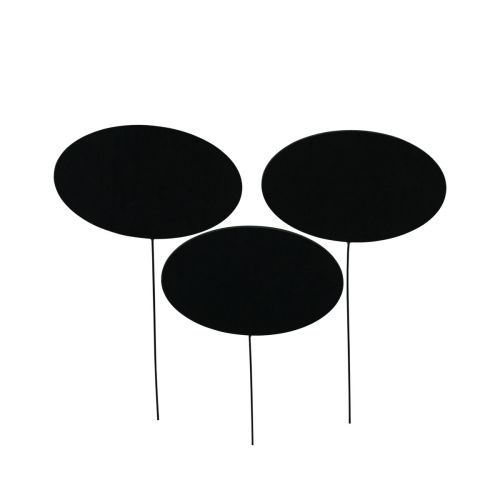 Floristik21 Mini Kreidetafel Schwarz Oval Metall Stecker 7,5x4,5cm 12St