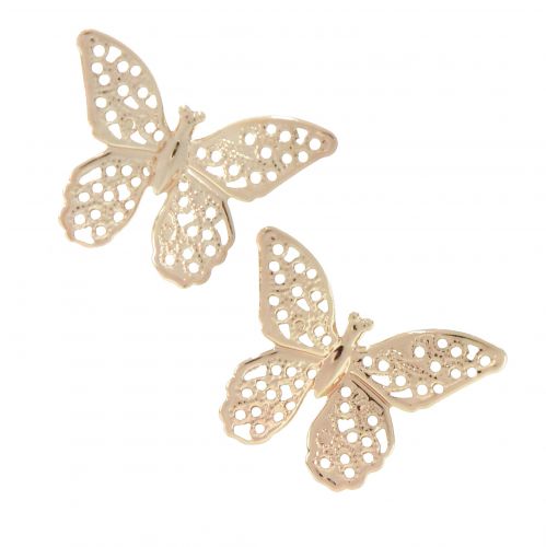 Floristik21 Mini Schmetterlinge Metall Streudeko Golden 3cm 50 St