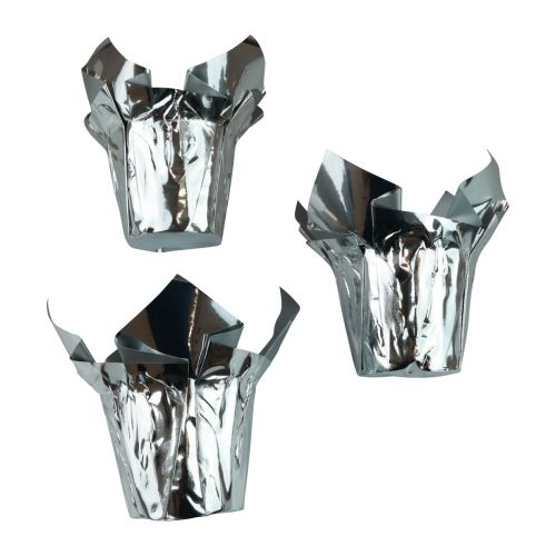 Floristik21 Mini Übertopf Silber Geschenkverpackung Ø4,5cm H7cm 8 St