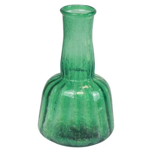 Floristik21 Mini Vase Glas Glasvase Blumenvase Grün Ø8,5cm H15cm