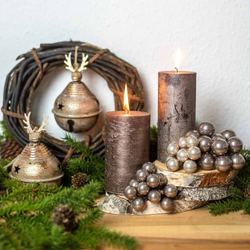 Floristik21 Mini Weihnachtskugel Creme, Grau Spiegelbeeren Glas Ø20mm 140St