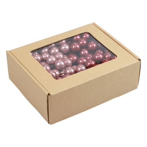 Artikel Mini Weihnachtskugeln Draht Glas Bordeaux Rosa Ø2,5cm 140 St