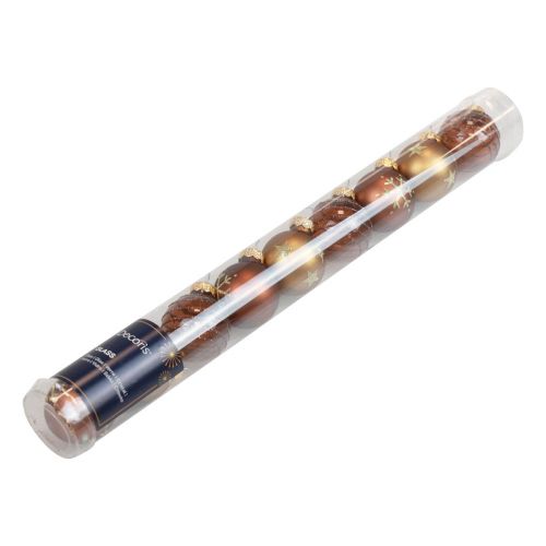 Floristik21 Mini Weihnachtskugeln Glas Gold Braun Glaskugeln Ø3cm 9St