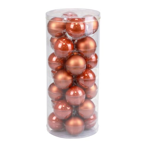 Floristik21 Mini Weihnachtskugeln Glas Rotbraun Glaskugeln Ø4cm 24 St
