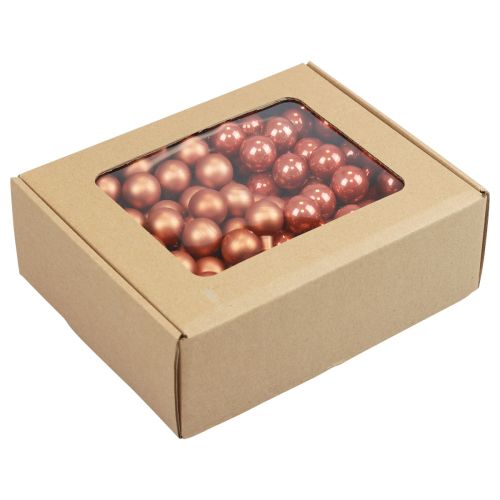 Artikel Mini Weihnachtskugeln am Draht Glas Rot Orange 2,5cm 140St