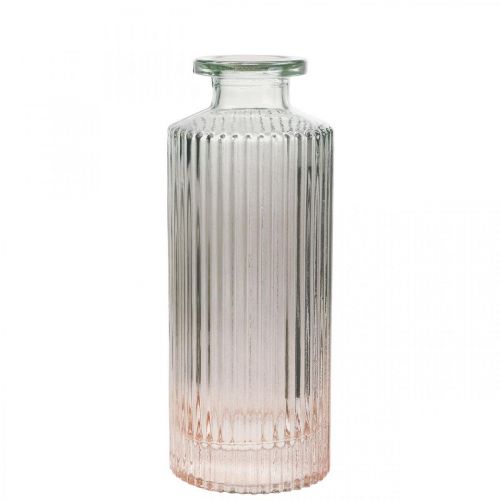 Minivase Glas Deko Flasche Klar Braun Retro Ø5cm H13,5cm