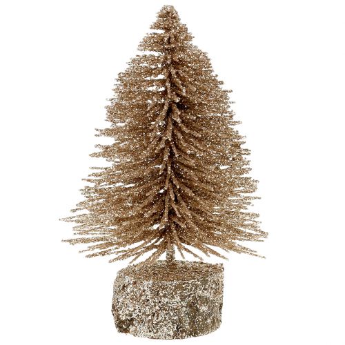 Mini-Tannenbaum Gold mit Glitzer 6St