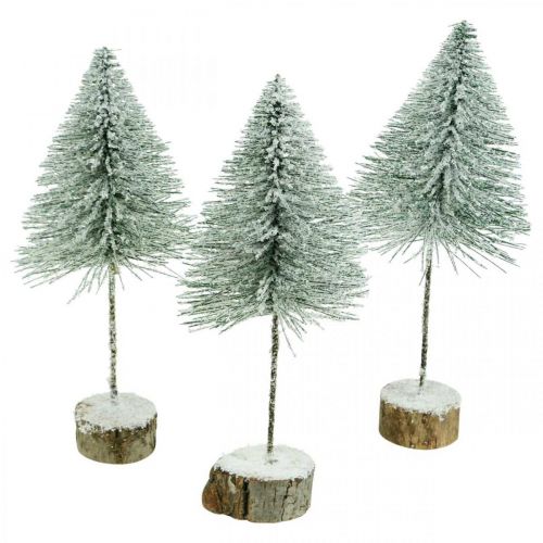Deko-Tannen, Winterdeko, Weihnachtsbaum, Advent H30/32cm Ø13,5cm 3er-Set