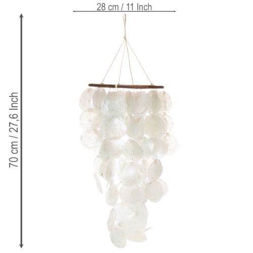 Capiz Muschel Mobile rund 70 cm Länge Grün für Balkon oder Garten | Floristik21.de