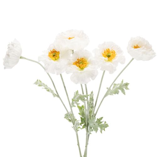 Artikel Kunstblume Mohn Weiß 78cm 3er-Bund Innenbereich