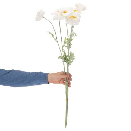 Artikel Kunstblume Mohn Weiß 78cm 3er-Bund Innenbereich
