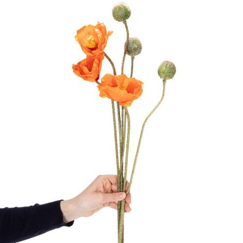 Artikel Künstlicher Mohnblumenstrauß 75 cm Orange 3 Zweige für stilvolle Dekoration