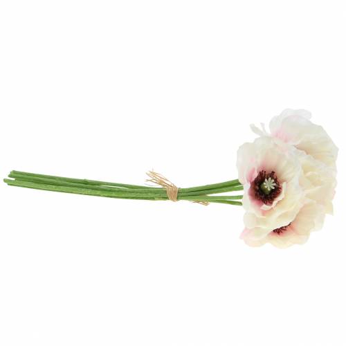 Floristik21 Mohnblume Weiß, Rosa 29cm 6St