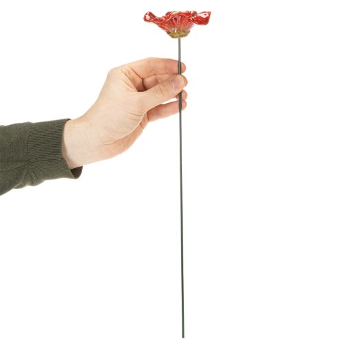 Artikel Dekorative Mohnblumen-Stecker aus Keramik 42 cm Rot 4 Stück
