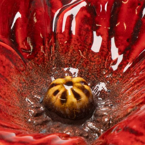 Artikel Gartenstecker Mohnblume aus Keramik 52cm Rot 2er-Set für kreative Gartendekoration