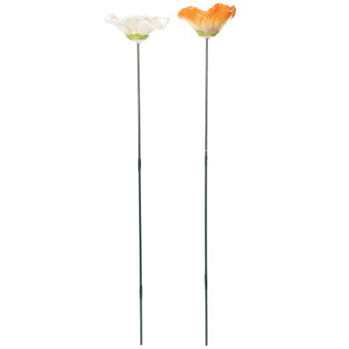 Artikel Keramik-Blumenstecker Mohn – Dekorative Akzente für Garten und Balkon, 42 cm, 4 Stück
