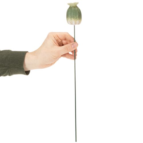 Artikel Mohnkapseln am Stab aus Keramik 41 cm – Set mit 4 Deko-Steckern in Grün für Garten und Balkon