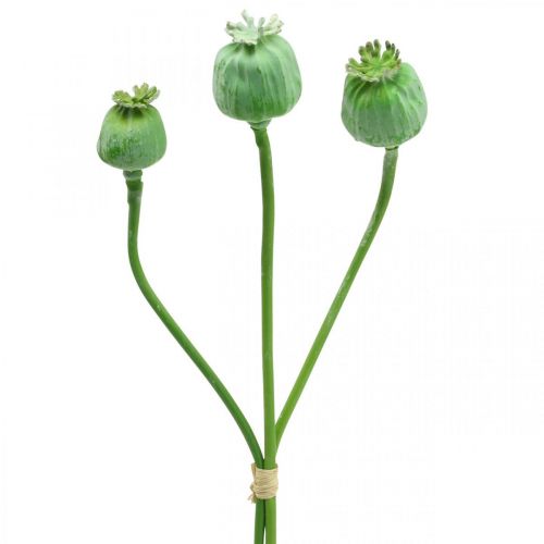 Mohnkapseln Deko Künstlicher Mohn am Stiel Grün 58cm 3St im Bund Mohnkapseln Deko Künstlicher Mohn am Stiel Grün 58cm 3St im Bund