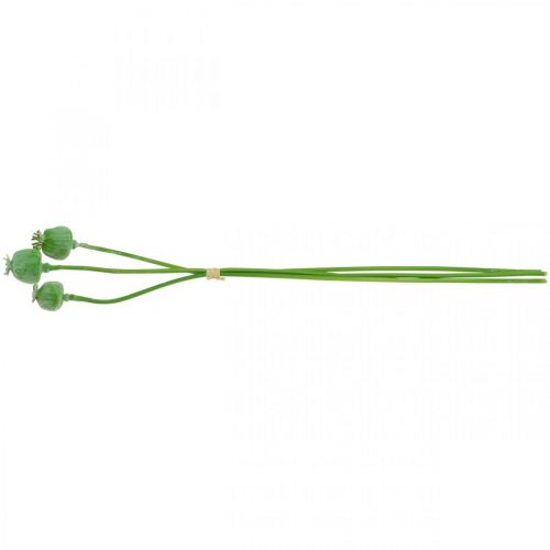 Mohnkapseln Deko Künstlicher Mohn am Stiel Grün 58cm 3St im Bund