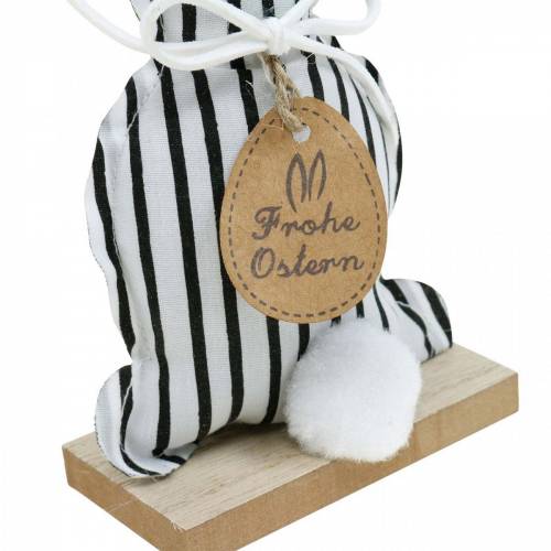 Monochrome Stoffhasen für Ostern, Frühlingsdeko “Frohe Ostern”, Osterhasen Schwarz, Weiß 15,5cm 4St