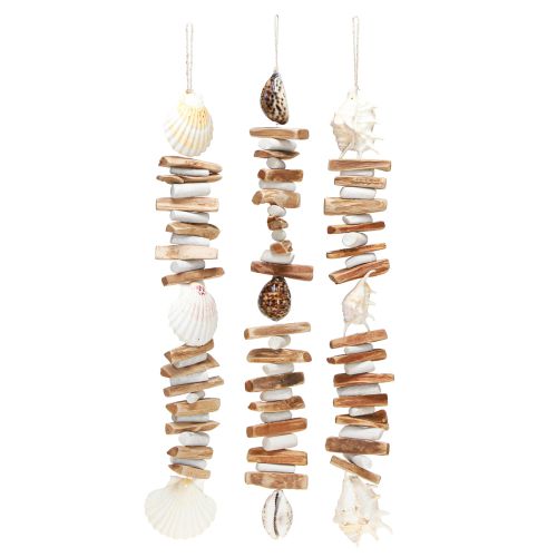Floristik21 Maritime Muschelgirlande Seeschnecken Naturdeko 69cm 3St
