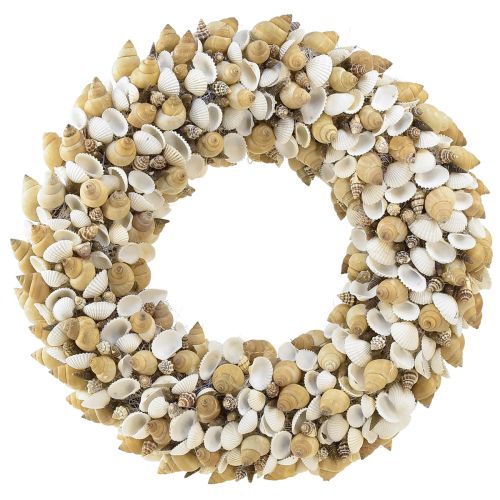 Floristik21 Muschelkranz Muscheln Seeschnecken Natur Weiß Ø35cm