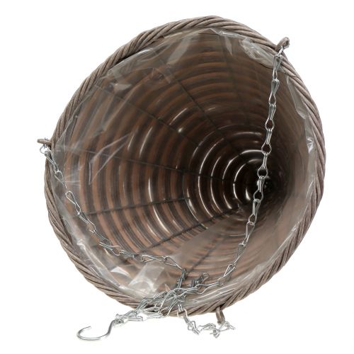 Floristik21 Korbampel Spitztüte Natur Ø30cm H36cm