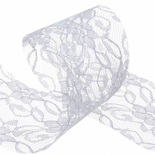 Spitzenband Dekoband Grau 70mm 15m