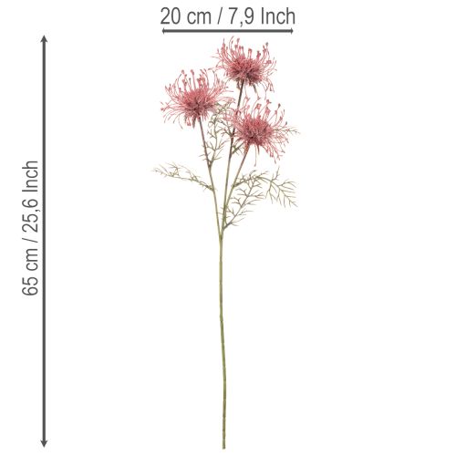 Artikel Kunstblume Protea Nadelkissen Zweig 65cm Rosa-Grün 3er Set
