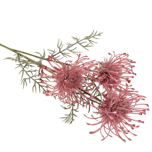 Kunstblume Protea Nadelkissen Zweig 65cm Rosa-Grün 3er Set | Floristik21.de