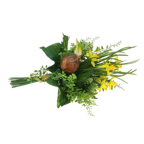 Floristik21 Narzissenstrauß künstlich mit Zweigen und Zwiebeln 38cm