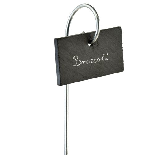 Floristik21 Natürliche Schieferplatten Stecker Pflanzenschilder Schwarz 25cm