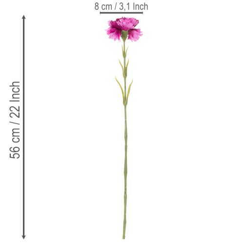 Nelke Kunstblume zweifarbig 56 cm 8er Bund Kunststoff/Textil | Floristik21.de