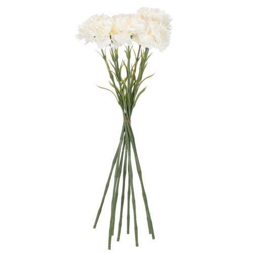 Kunstblume Nelke mit Stiel 56cm Weiß 8 Stück | Floristik21.de