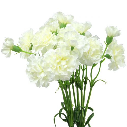Bartnelke Nelke Seidenblume Kunstblume Kunstpflanze 42 cm weiß 181739 F11 