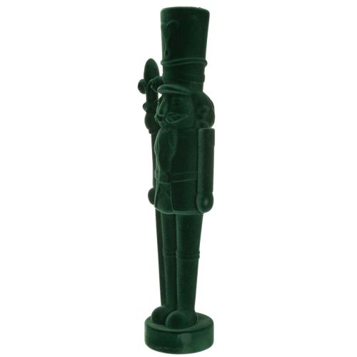 Nussknacker Figur beflockt Dunkelgrün 77 cm Innenbereich | Floristik21.de