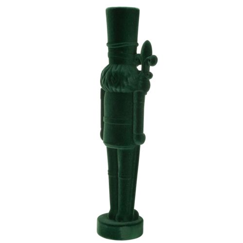 Nussknacker Figur beflockt Dunkelgrün 77 cm Innenbereich | Floristik21.de