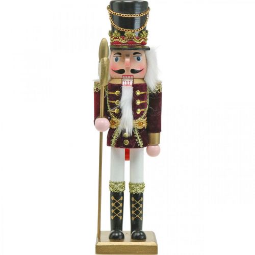 Nussknacker Figur Weihnachtsdeko Holz Rot 8,5×7cm H30cm
