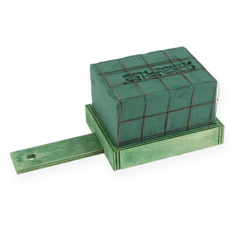 Floristik21 Steckschaum Ziegel mit Holzunterlage 21cm x 9cm x 8cm 8 St