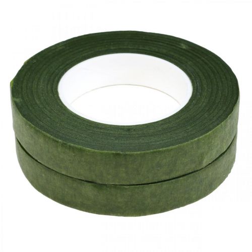 Floristik21 OASIS® Flower Tape, Blumenband selbstklebend, Moosgrün B13mm L27,5cm 2St