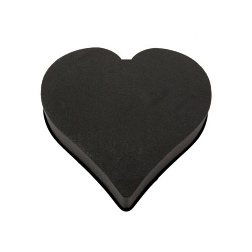Steckschaum Herz Steckmasse Schwarz 28cm x 30cm x 5cm 2St