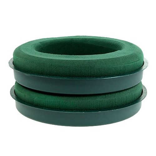Artikel Steckmasse Ring Steckschaum mit Schale Grün Ø30cm H4,5cm 2 St