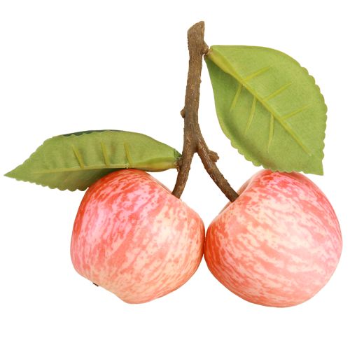 Artikel Obst Deko Apfel künstlich realistische rote Zweig Deko 13cm 3St